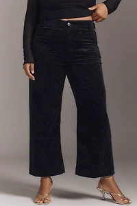 The @merricksart Colette Crop Corduroy Heart-Print Pants by Maeve