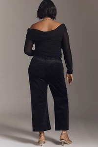 The @merricksart Colette Crop Corduroy Heart-Print Pants by Maeve