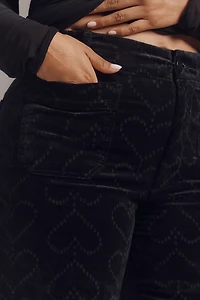 The @merricksart Colette Crop Corduroy Heart-Print Pants by Maeve
