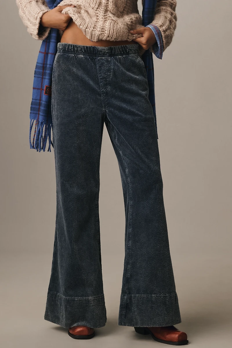 Pilcro Plush Corduroy High-Rise Pull-On Flare Pants