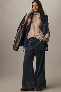 Pilcro Plush Corduroy High-Rise Pull-On Flare Pants