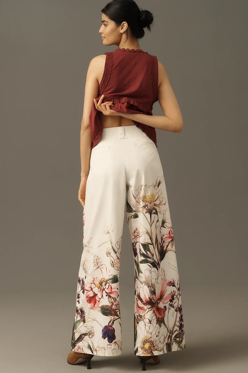 By Anthropologie Printed Wide-Leg Pants