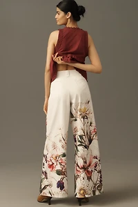 By Anthropologie Printed Wide-Leg Pants