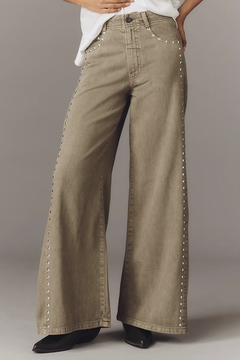 The Adi Mid-Rise Flare Novelty Pants by Pilcro
