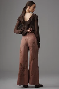 The Adi Mid-Rise Flare Novelty Pants by Pilcro