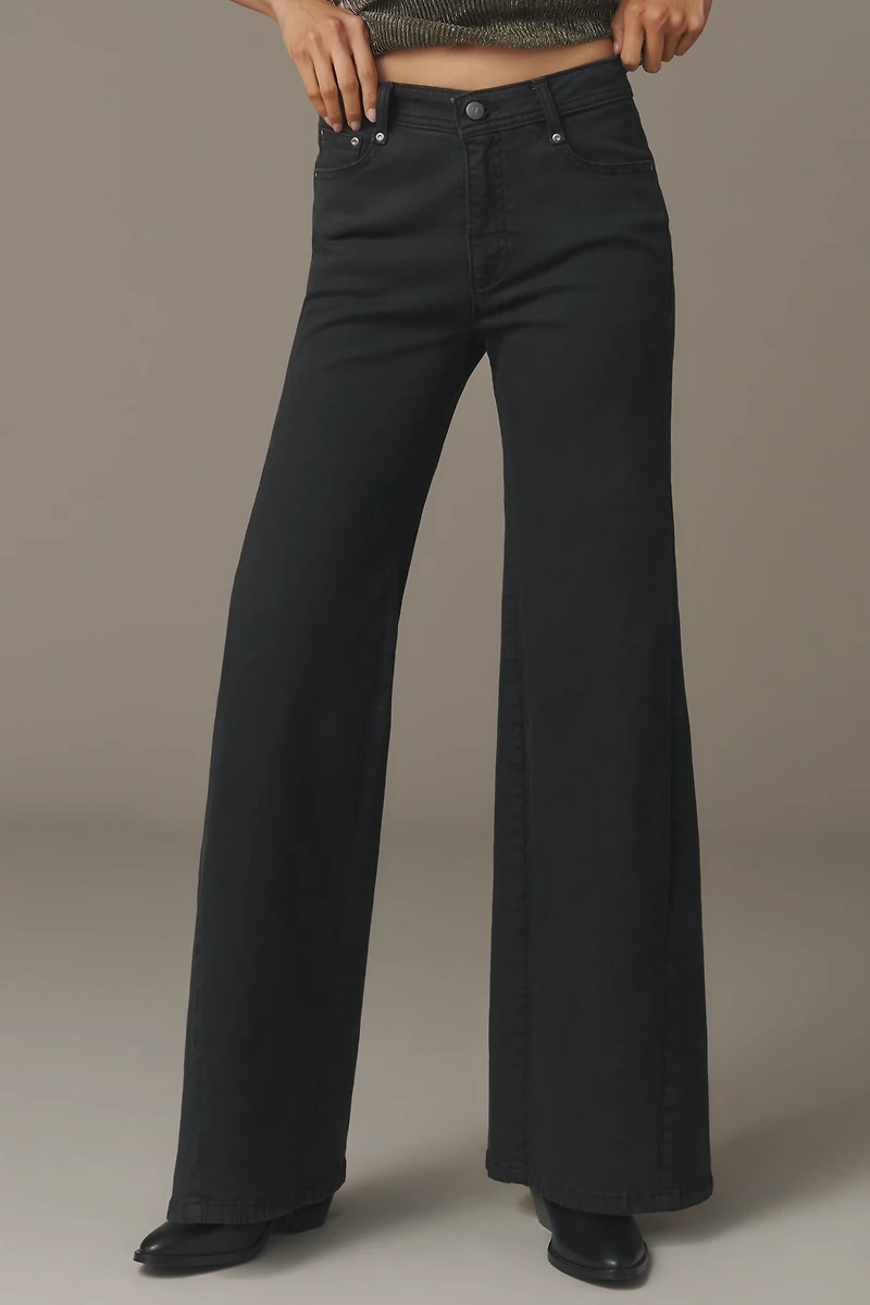 The Biker Mid-Rise Flare Jeans by Pilcro