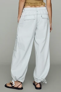 By Anthropologie Linen Cotton High Rise Wide Leg Utility Pants