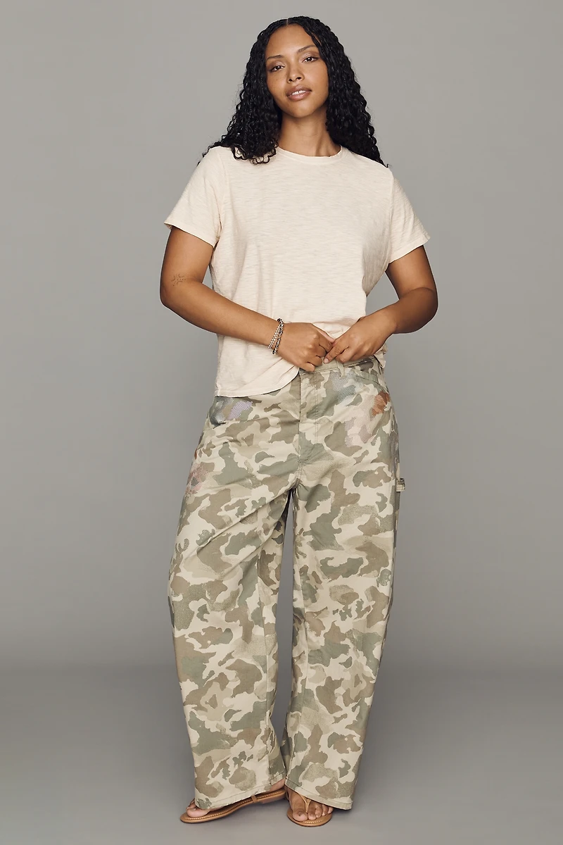 Pilcro Kayden Camo High-Rise Carpenter Barrel Pants