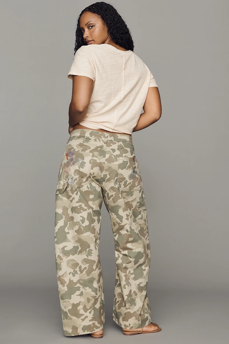 Pilcro Kayden Camo High-Rise Carpenter Barrel Pants