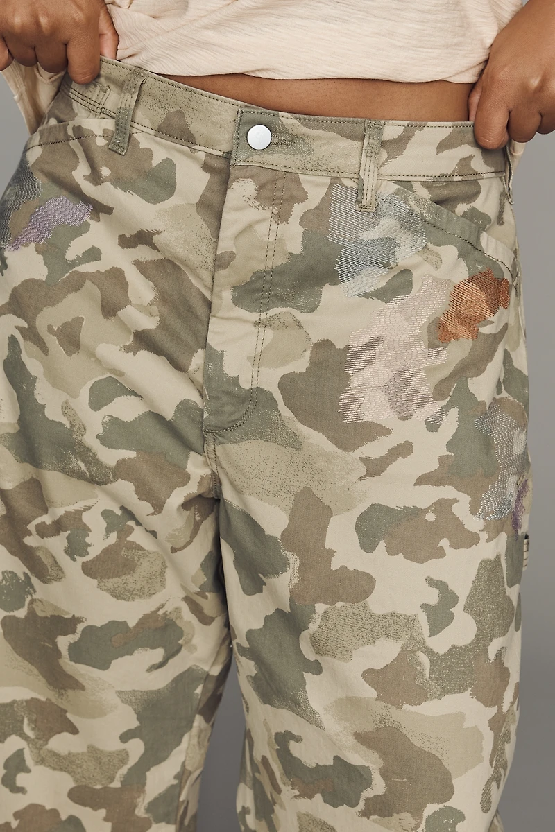 Pilcro Kayden Camo High-Rise Carpenter Barrel Pants