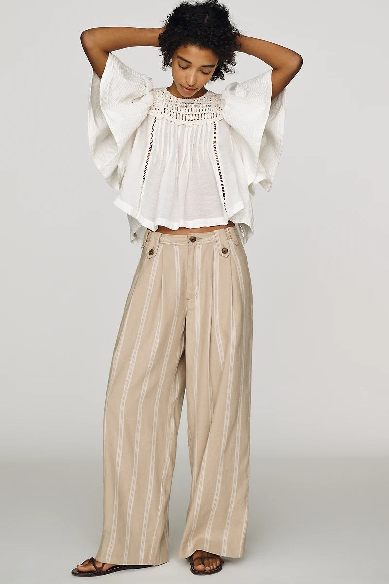 By Anthropologie Noil Wide-Leg Pants