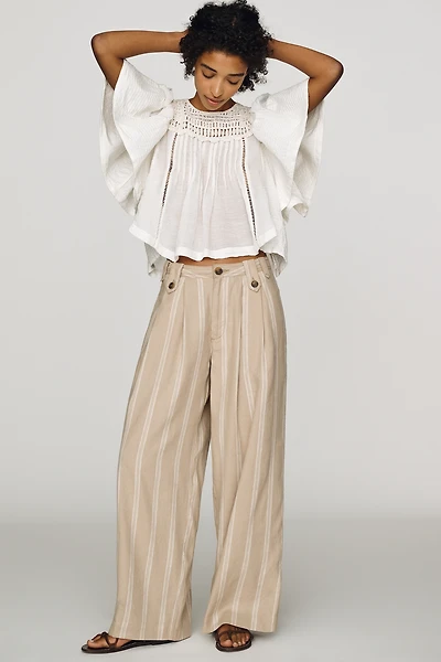 By Anthropologie Noil Wide-Leg Pants