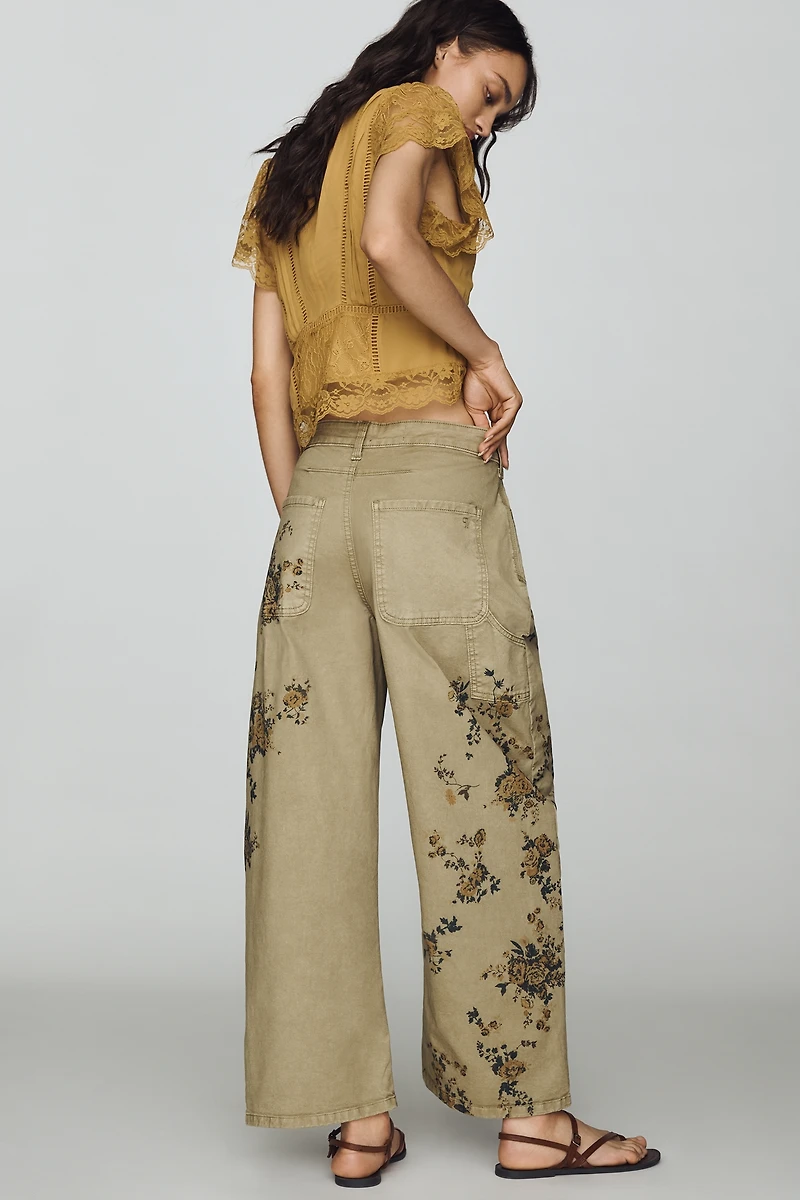 Pilcro Kayden High-Rise Embroidered Carpenter Barrel Jeans
