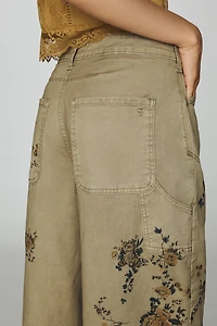 Pilcro Kayden High-Rise Embroidered Carpenter Barrel Jeans