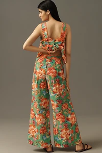 Farm Rio x Anthropologie Tie-Front Floral Pants