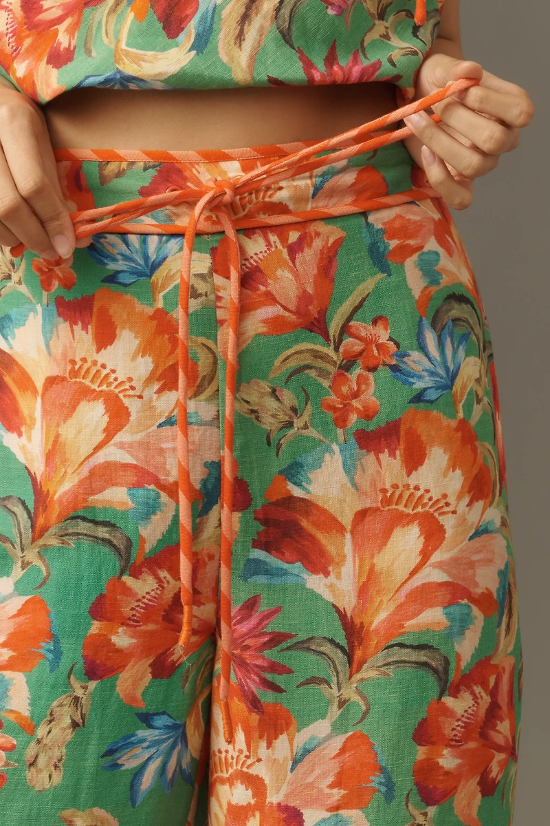 Farm Rio x Anthropologie Tie-Front Floral Pants