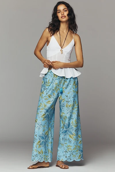 Farm Rio x Anthropologie Linen Floral Pants