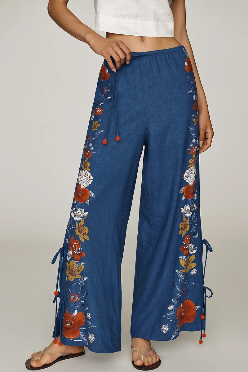 Farm Rio Floral Wide-Leg Pants
