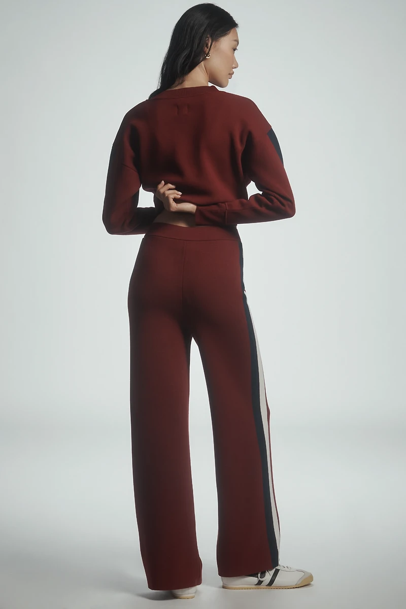 Maeve Side-Stripe Knit Track Pants