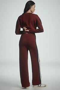 Maeve Side-Stripe Knit Track Pants