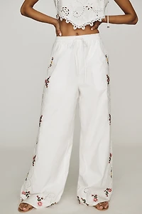 Essentiel Antwerp Janai 100% Cotton Embroidered Pants