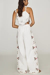 Essentiel Antwerp Janai 100% Cotton Embroidered Pants