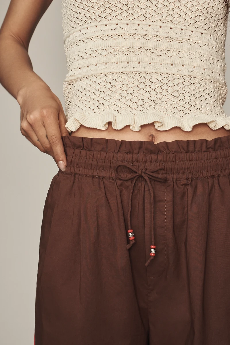 Scotch & Soda Cotton Voile Wide-Leg Pull-On Pants