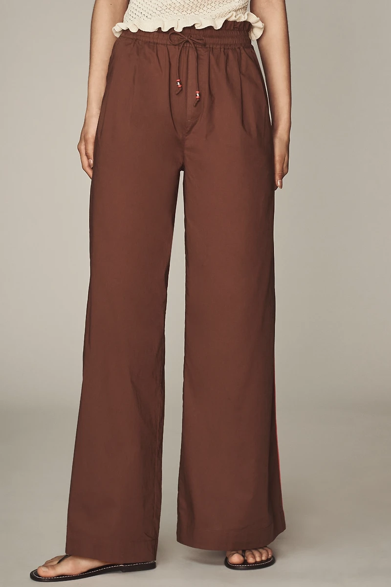 Scotch & Soda Cotton Voile Wide-Leg Pull-On Pants