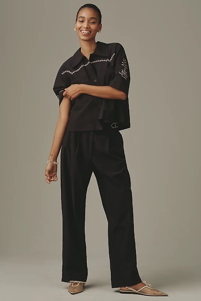 Scotch & Soda Quinn Mid-Rise Wide-Leg Pants