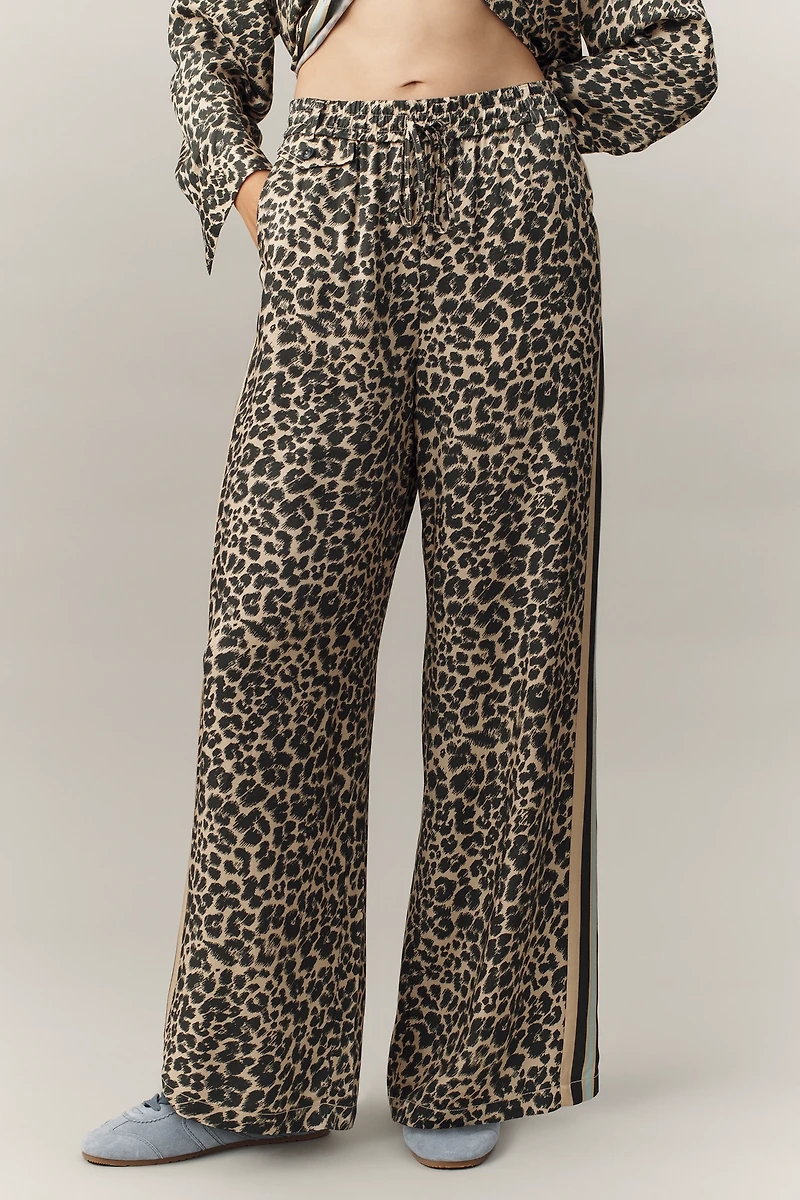The Brooklin Tie-Front Printed Pull-On Pants by Maeve