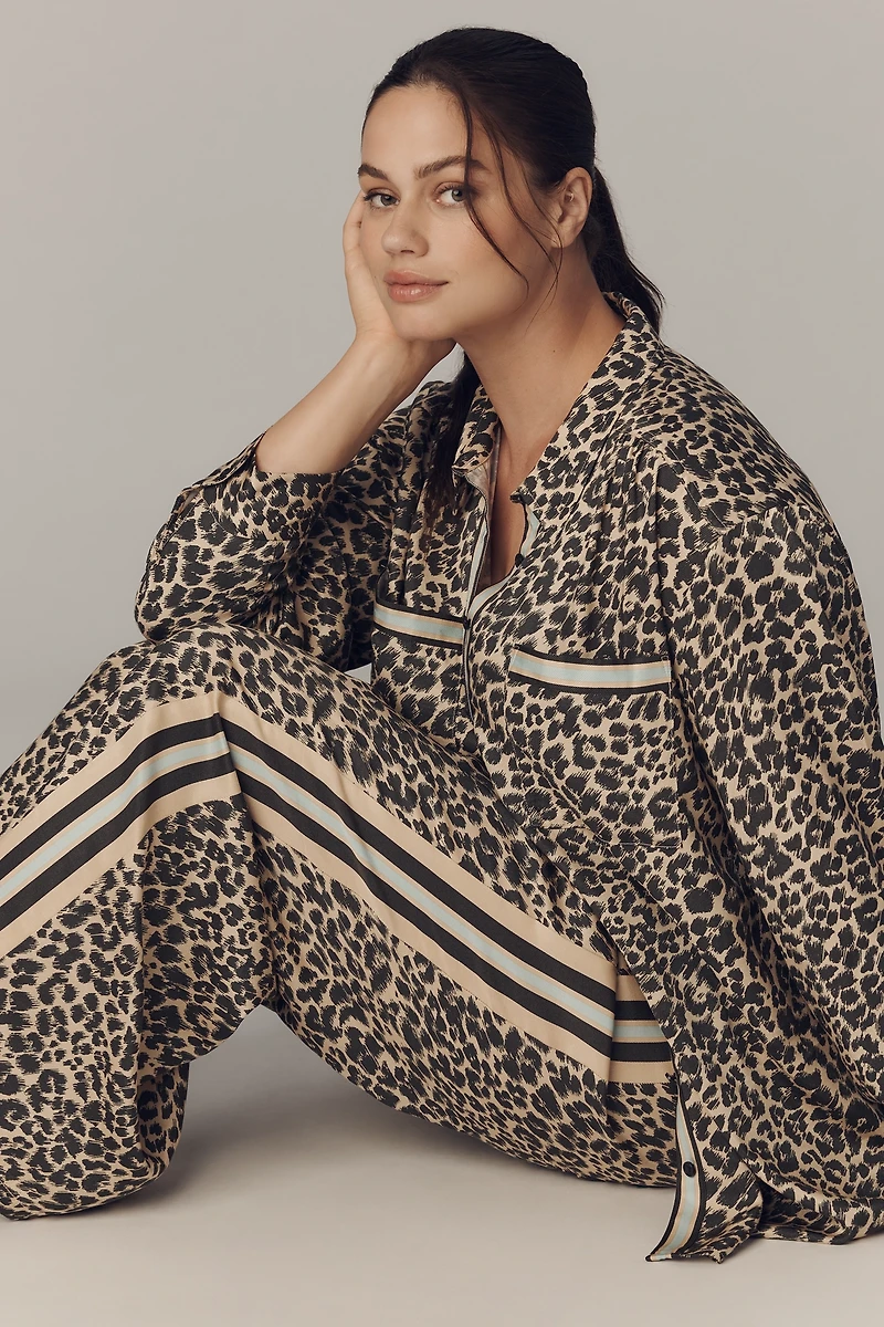 The Brooklin Tie-Front Printed Pull-On Pants by Maeve