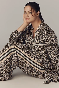 The Brooklin Tie-Front Printed Pull-On Pants by Maeve