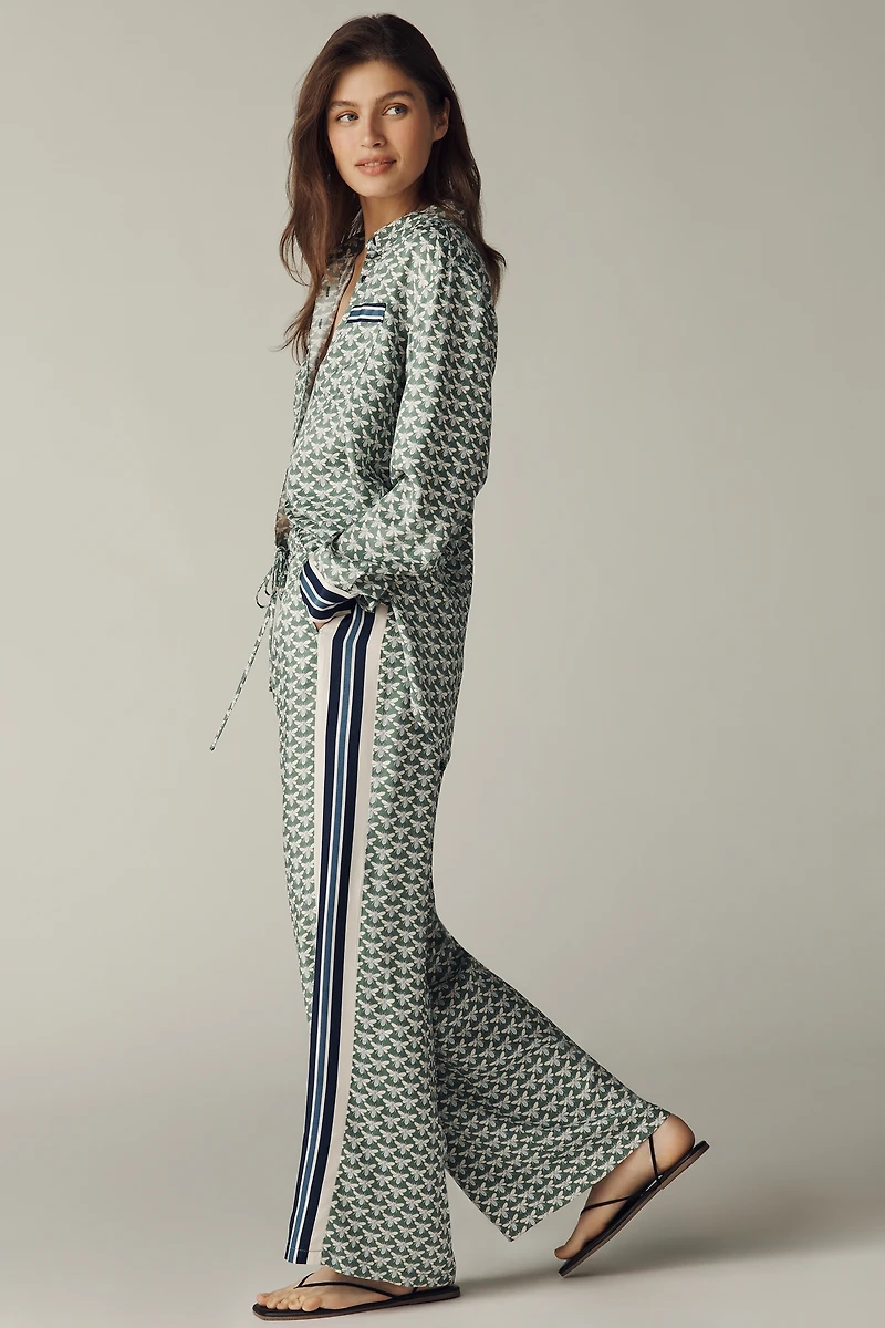The Brooklin Tie-Front Printed Pull-On Pants by Maeve