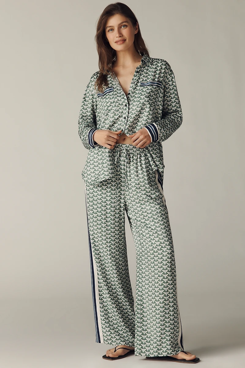 The Brooklin Tie-Front Printed Pull-On Pants by Maeve