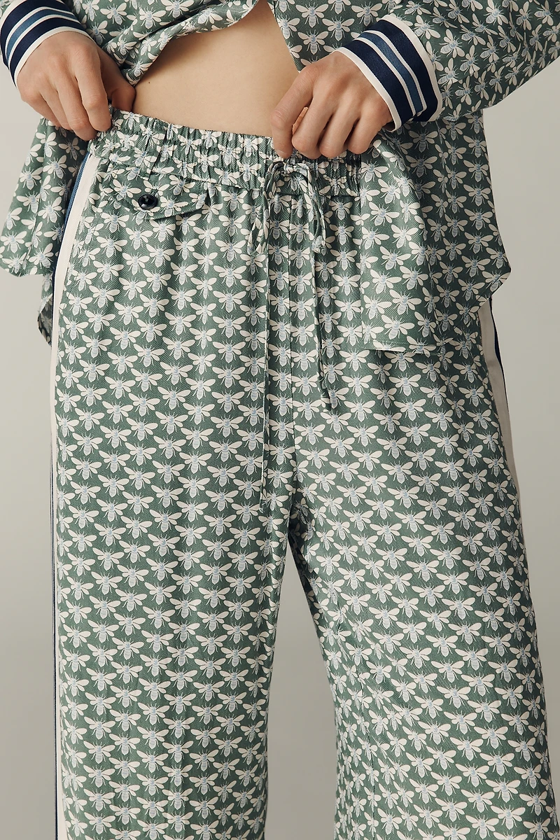 The Brooklin Tie-Front Printed Pull-On Pants by Maeve