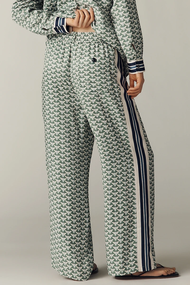 The Brooklin Tie-Front Printed Pull-On Pants by Maeve