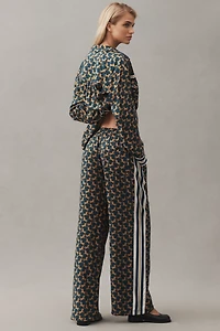 The Brooklin Tie-Front Printed Pull-On Pants by Maeve