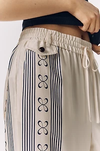 The Brooklin Tie-Front Printed Pull-On Pants by Maeve