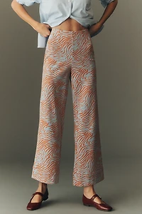 Maeve Patterned Knit Cuffed Kick-Flare Pants