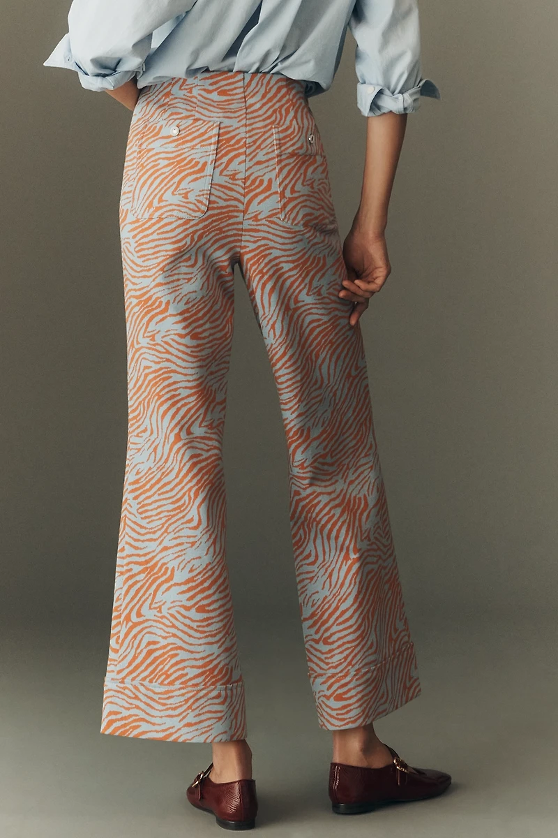Maeve Patterned Knit Cuffed Kick-Flare Pants