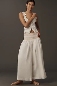 By Anthropologie Smocked Palazzo Pants