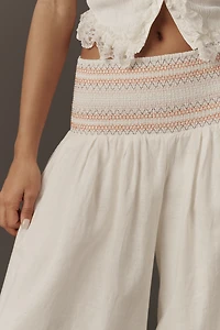 By Anthropologie Smocked Palazzo Pants