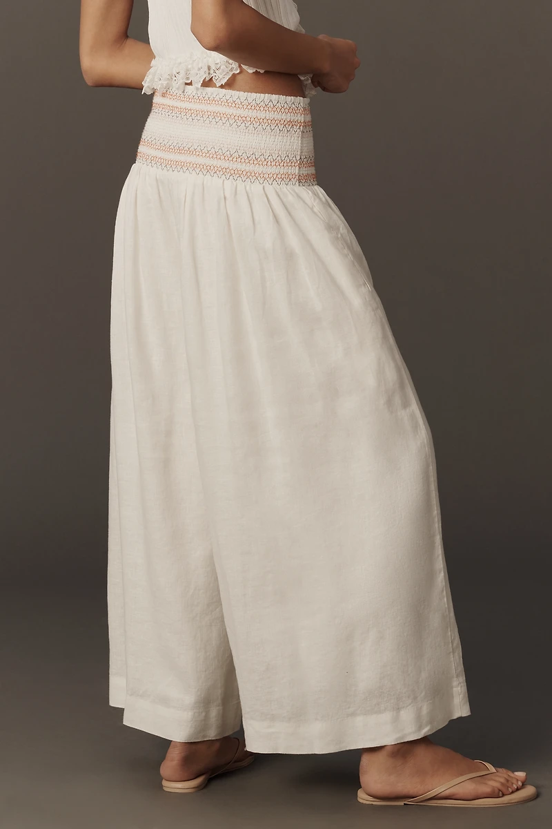 By Anthropologie Smocked Palazzo Pants