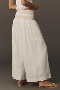 By Anthropologie Smocked Palazzo Pants