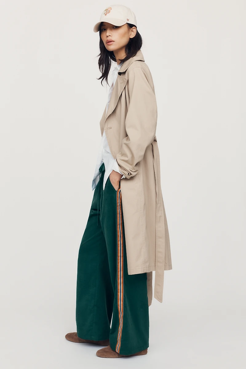 Maeve Brooklin Corduroy High-Rise Wide-Leg Pants