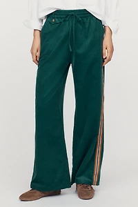 Maeve Brooklin Corduroy High-Rise Wide-Leg Pants
