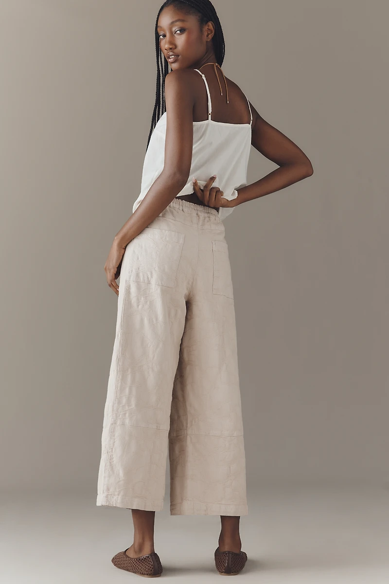 The Izzie Relaxed Pull-On Barrel Pants by Pilcro: Jacquard Edition