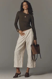 The Izzie Relaxed Pull-On Barrel Pants by Pilcro: Jacquard Edition