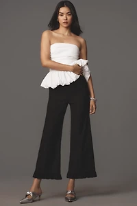 The Colette Magic Fabric Ruffle-Hem Crop Wide-Leg Pants by Maeve