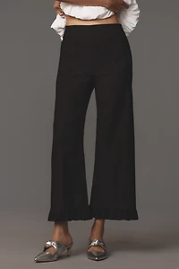 The Colette Magic Fabric Ruffle-Hem Crop Wide-Leg Pants by Maeve